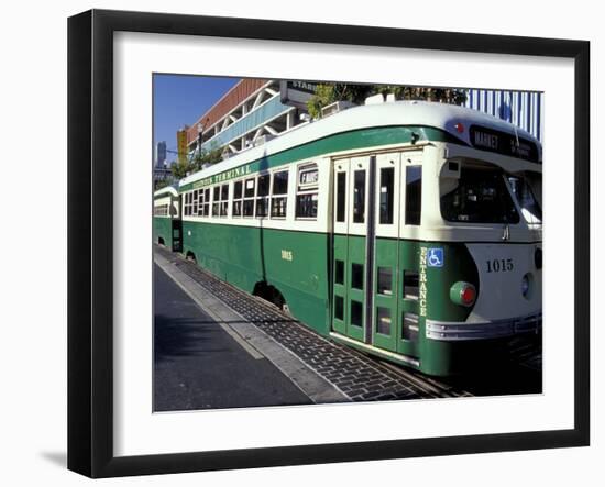 Electric Trolleys, Fisherman's Wharf, San Francisco, California, USA-William Sutton-Framed Photographic Print