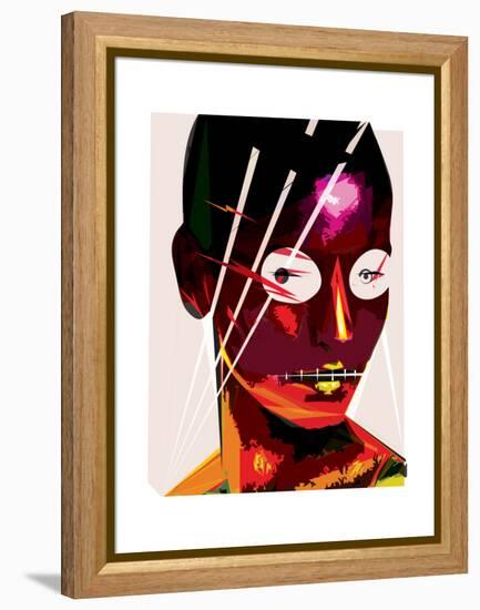 Electric Woman-Enrico Varrasso-Framed Stretched Canvas