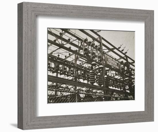 Electrical substation Number 1 on Staten Island, New York, USA, early 1930s-Unknown-Framed Photographic Print