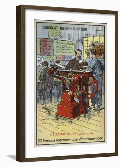 Electrically-Powered Printing Press-null-Framed Giclee Print