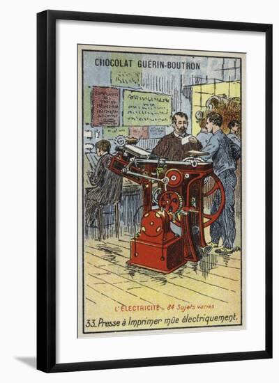 Electrically-Powered Printing Press-null-Framed Giclee Print