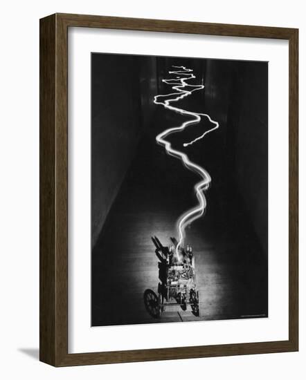 Electricity Emitted from Machine at MIT, Boston, MA-Alfred Eisenstaedt-Framed Photographic Print