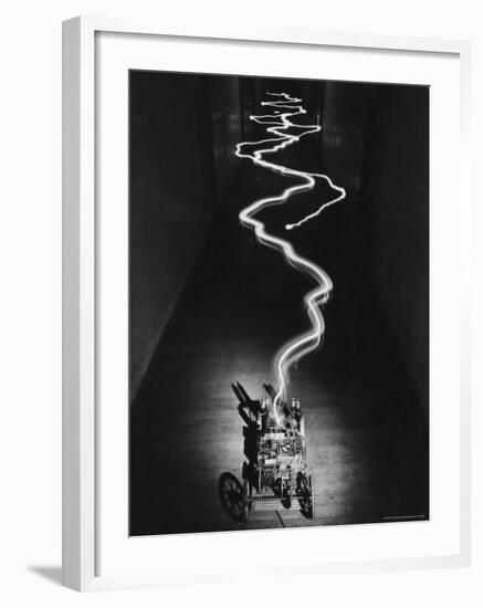 Electricity Emitted from Machine at MIT, Boston, MA-Alfred Eisenstaedt-Framed Photographic Print