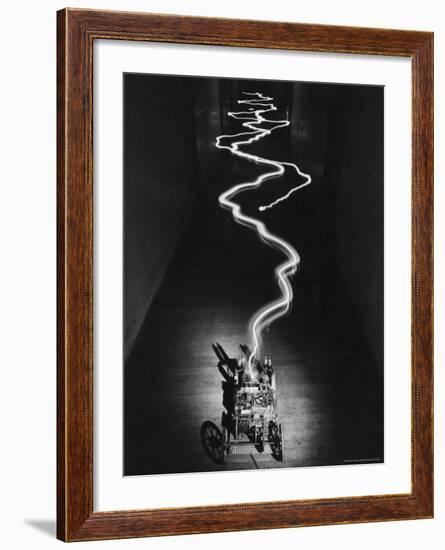 Electricity Emitted from Machine at MIT, Boston, MA-Alfred Eisenstaedt-Framed Photographic Print