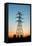 Electricity Pylons at Sunset-Liang Zhang-Framed Premier Image Canvas