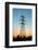 Electricity Pylons at Sunset-Liang Zhang-Framed Photographic Print