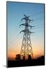 Electricity Pylons at Sunset-Liang Zhang-Mounted Photographic Print