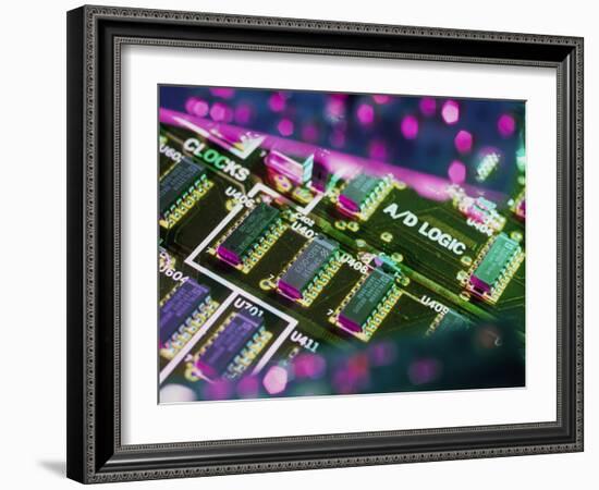 Electronic Circuit Board From a Computer-Steve Horrell-Framed Photographic Print