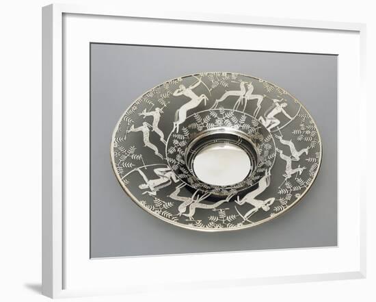 Electroplated Glass Plate with Hunting Scenes, 1930-1939, Italy-null-Framed Giclee Print