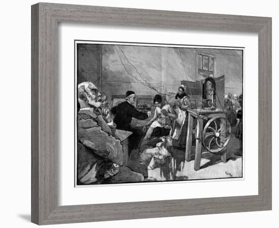 Electrotherapy at the Salpetriere: diagnosis by Dr Vigouroux in 1887-Daniel Urrabieta Vierge-Framed Giclee Print