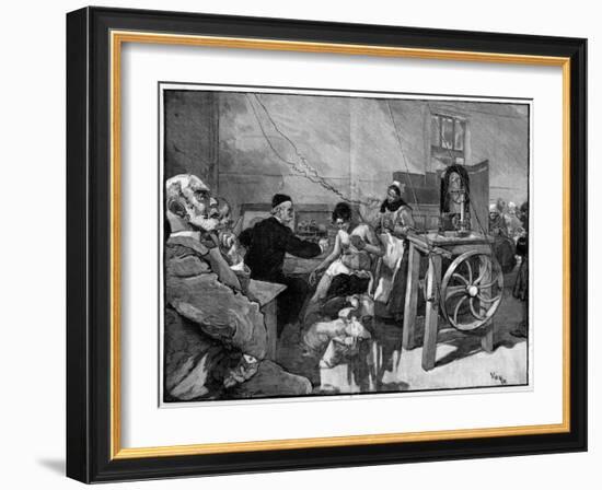 Electrotherapy at the Salpetriere: diagnosis by Dr Vigouroux in 1887-Daniel Urrabieta Vierge-Framed Giclee Print