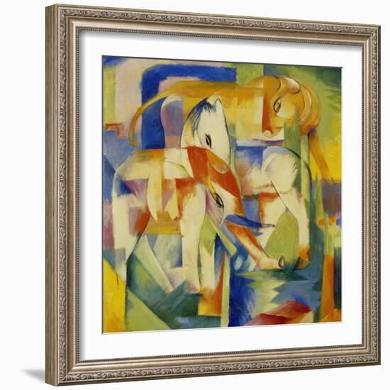 Elefant, Pferd, Rind, 1914-Franz Marc-Framed Giclee Print