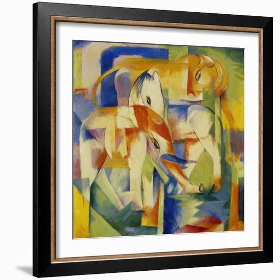 Elefant, Pferd, Rind, 1914-Franz Marc-Framed Giclee Print