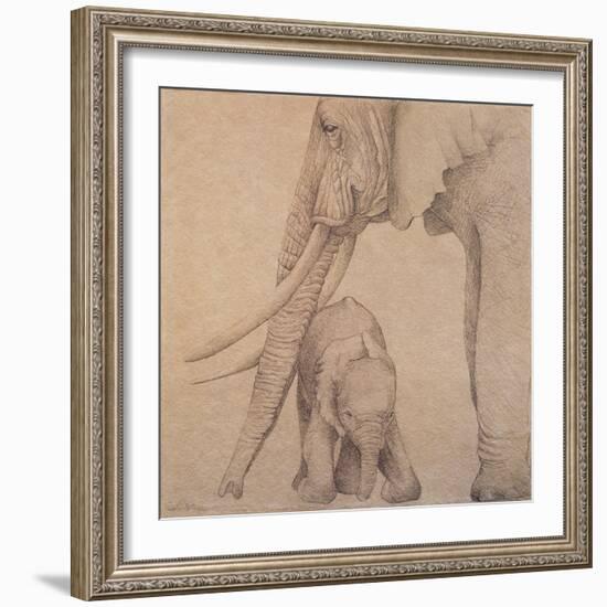 Elefantes en el Papel Tres-Carolina Luzon-Framed Giclee Print