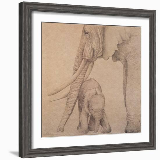 Elefantes en el Papel Tres-Carolina Luzon-Framed Giclee Print