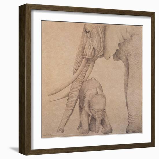 Elefantes en el Papel Tres-Carolina Luzon-Framed Giclee Print