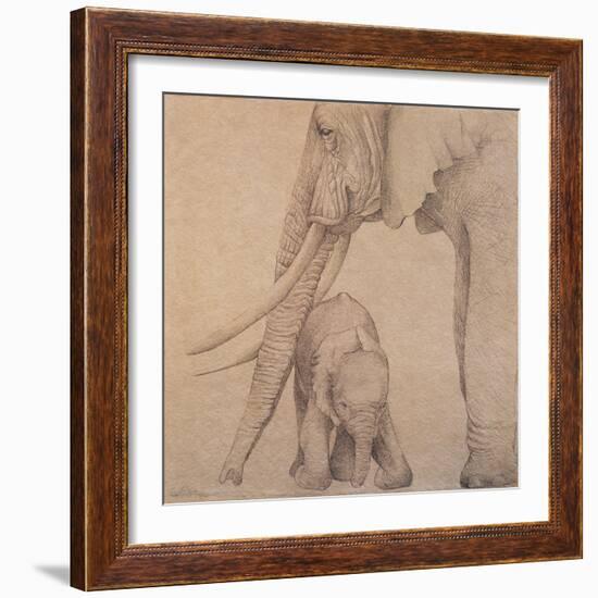 Elefantes en el Papel Tres-Carolina Luzon-Framed Giclee Print