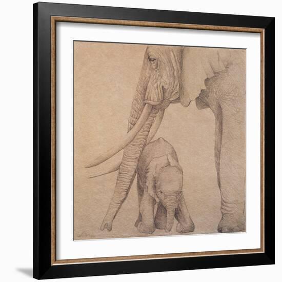 Elefantes en el Papel Tres-Carolina Luzon-Framed Giclee Print