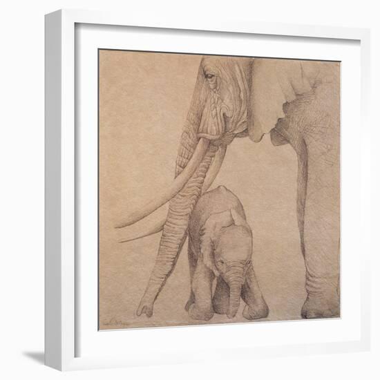 Elefantes en el Papel Tres-Carolina Luzon-Framed Giclee Print