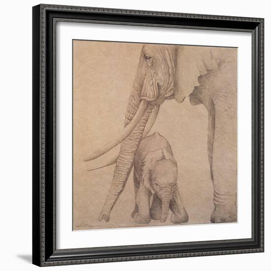 Elefantes en el Papel Tres-Carolina Luzon-Framed Giclee Print