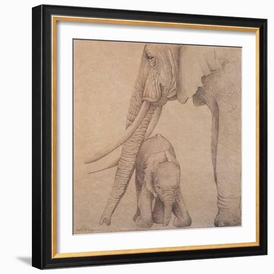 Elefantes en el Papel Tres-Carolina Luzon-Framed Giclee Print