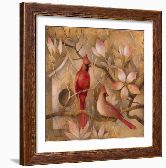 Elegance in Red I-Elaine Vollherbst-Lane-Framed Art Print