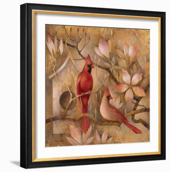 Elegance in Red I-Elaine Vollherbst-Lane-Framed Art Print