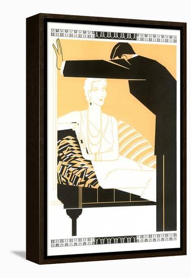 Elegant Couple Illustration-null-Framed Stretched Canvas