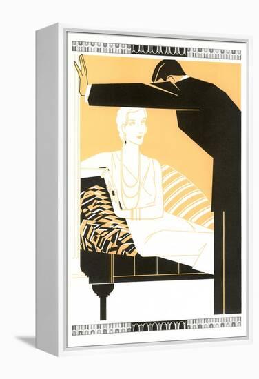 Elegant Couple Illustration-null-Framed Stretched Canvas