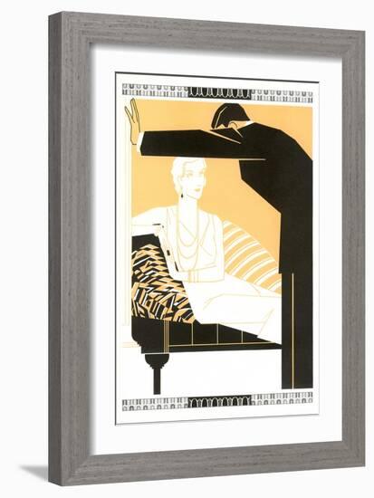 Elegant Couple Illustration-null-Framed Art Print