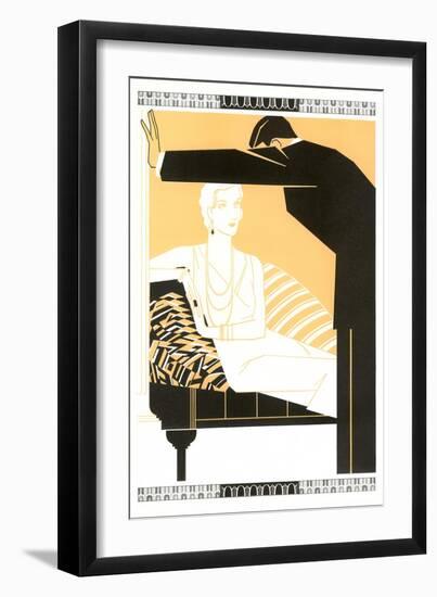 Elegant Couple Illustration-null-Framed Art Print