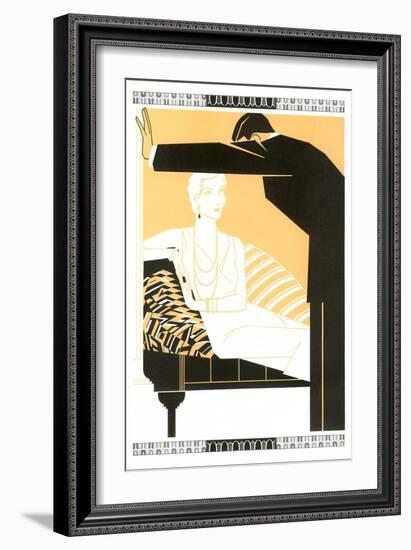 Elegant Couple Illustration-null-Framed Art Print