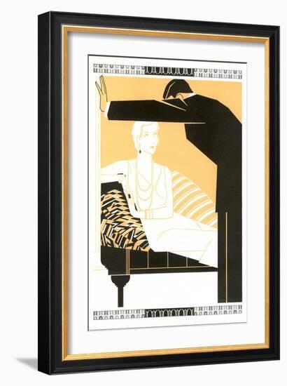 Elegant Couple Illustration-null-Framed Art Print