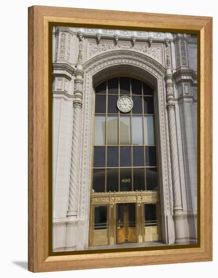 Elegant Entrance to the Wrigley Building, North Michigan Avenue, Chicago, Illinois, USA-Amanda Hall-Framed Premier Image Canvas