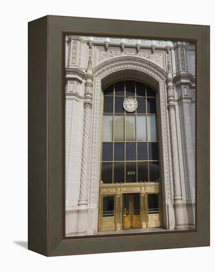 Elegant Entrance to the Wrigley Building, North Michigan Avenue, Chicago, Illinois, USA-Amanda Hall-Framed Premier Image Canvas