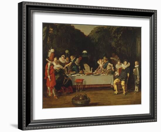 Elegant Figures Feasting in an Arbour-Eugène Boudin-Framed Giclee Print