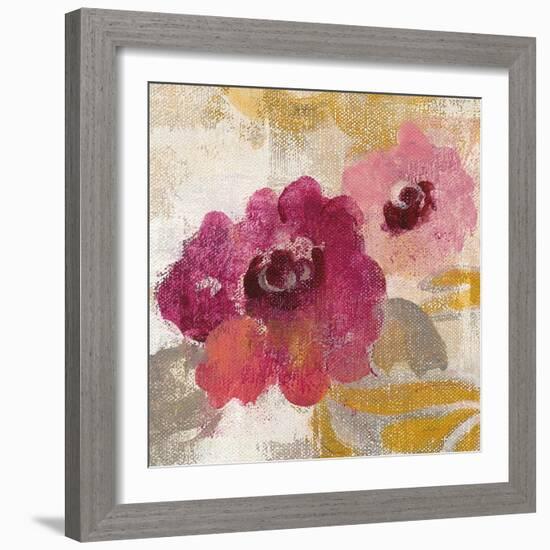 Elegant Fresco Floral Gold Flower II-Silvia Vassileva-Framed Art Print