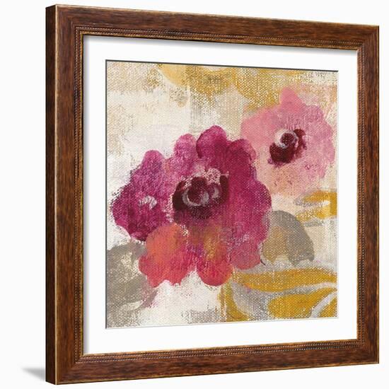 Elegant Fresco Floral Gold Flower II-Silvia Vassileva-Framed Art Print