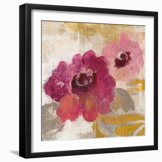 Elegant Fresco Floral Gold Flower II-Silvia Vassileva-Framed Art Print