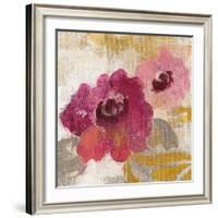Elegant Fresco Floral Gold Flower II-Silvia Vassileva-Framed Art Print