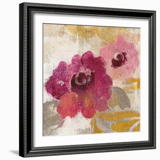 Elegant Fresco Floral Gold Flower II-Silvia Vassileva-Framed Art Print