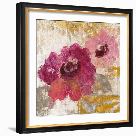 Elegant Fresco Floral Gold Flower II-Silvia Vassileva-Framed Art Print