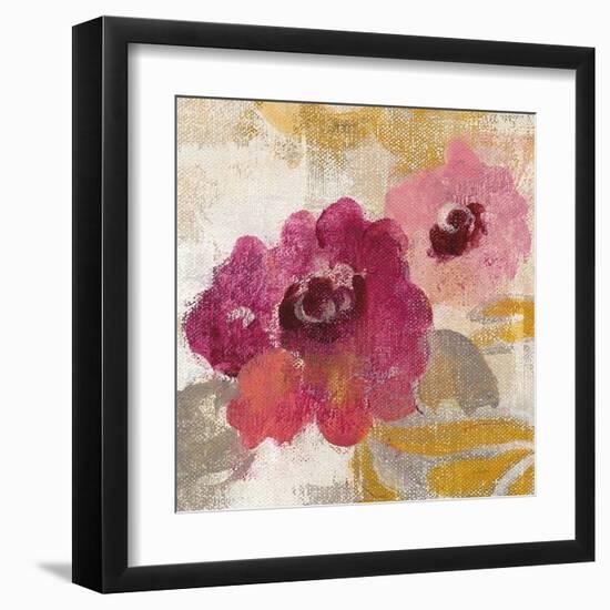 Elegant Fresco Floral Gold Flower II-Silvia Vassileva-Framed Art Print