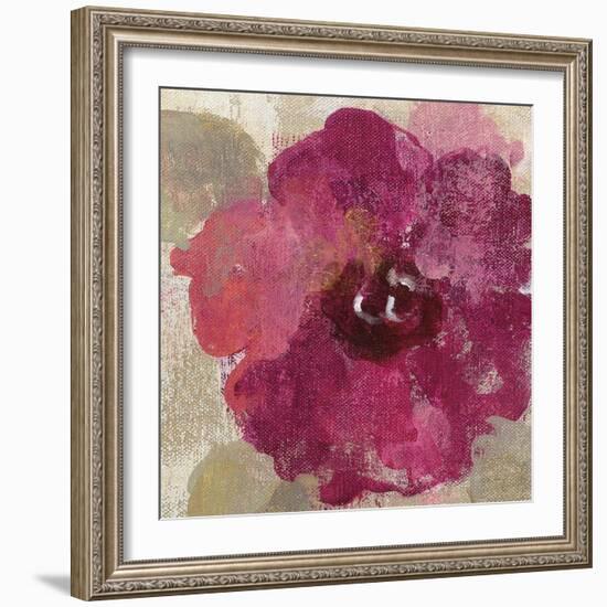 Elegant Fresco Floral Gold Flower III-Silvia Vassileva-Framed Art Print