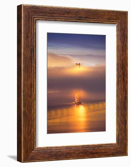 Elegant Gold, Ethereal Bridge, Golden Gate, San Francisco-Vincent James-Framed Photographic Print