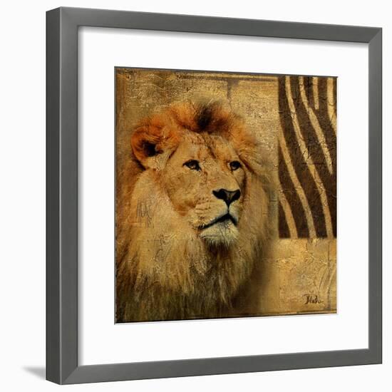 Elegant Safari II (Lion)-Patricia Pinto-Framed Art Print