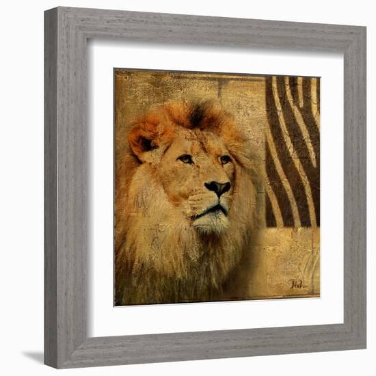 Elegant Safari II (Lion)-Patricia Pinto-Framed Art Print