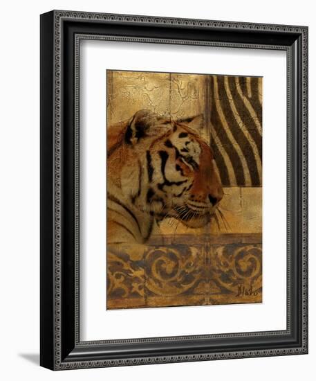 Elegant Safari II (Tiger)-Patricia Pinto-Framed Premium Giclee Print