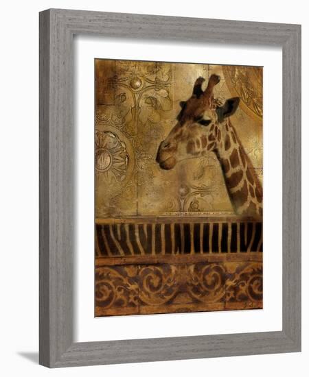Elegant Safari III (Giraffe)-Patricia Pinto-Framed Art Print