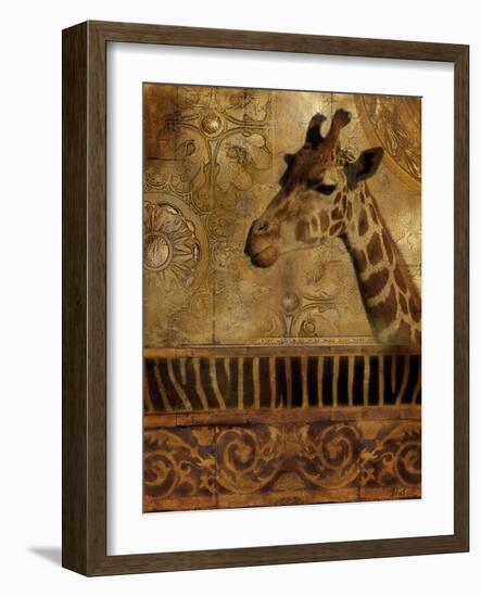 Elegant Safari III (Giraffe)-Patricia Pinto-Framed Art Print